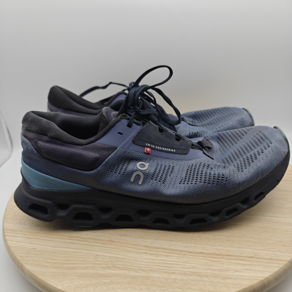 On Cloud Cloudstratus Shoes Mens Size 11.5 Blue Running Cushioned Mesh Helion